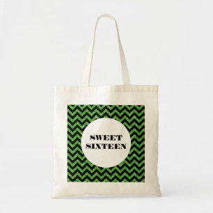Bolsa de Tote 16 de Green Chevron Purpurina