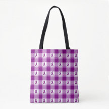 Bolsa de tote a cuadros para la concienciación sob