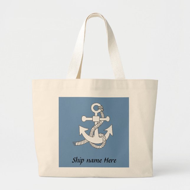 Bolsa de Tote - Anclaje con nombre de barco (Frente)