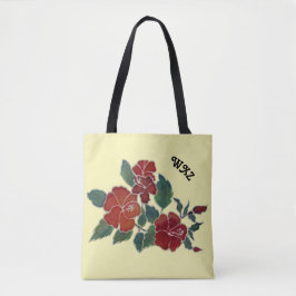 Bolsa de Tote (ao) - Flores e iniciales de Hibiscu