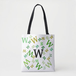 Bolsa de Tote (ao) - Letras despedazadas en verde