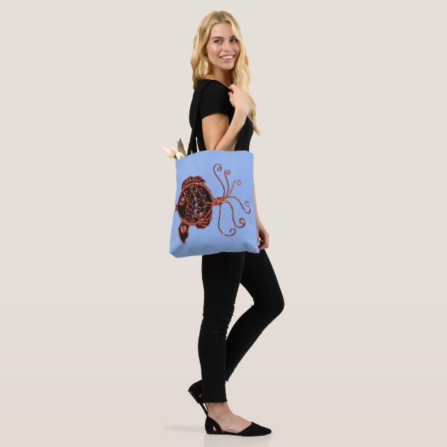 Bolsa de Tote (ao) - Pescado de cobre y cuentas (Puesto)