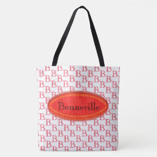 Bolsa de Tote (ao) - placa de nombre roja e inicia