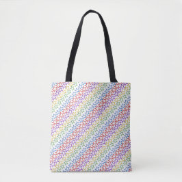 Bolsa de Tote (ao) - Rayas en estrellas de colores