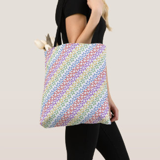 Bolsa de Tote (ao) - Rayas en estrellas de colores