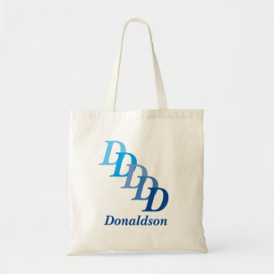 Bolsa de Tote - Apellidos y letras en azul