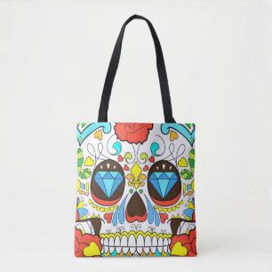 Bolsa de Tote Art, el Día de la Muerte Colorida Ca