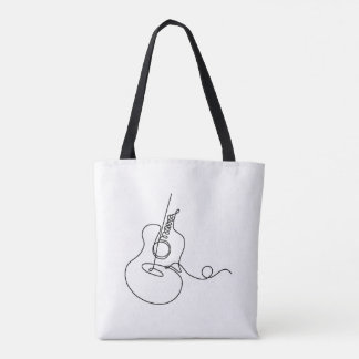 Bolsa de Tote: Arte de Línea (guitarra)