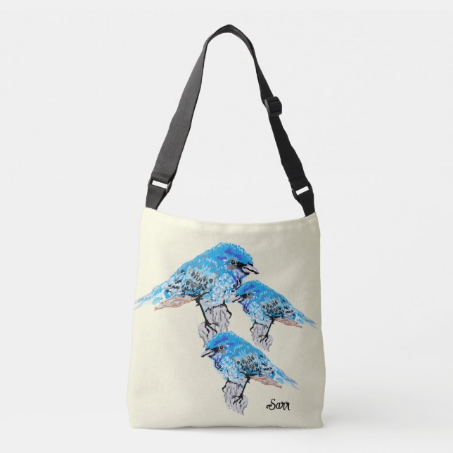 Bolsa de Tote: Aves azules (Anverso)