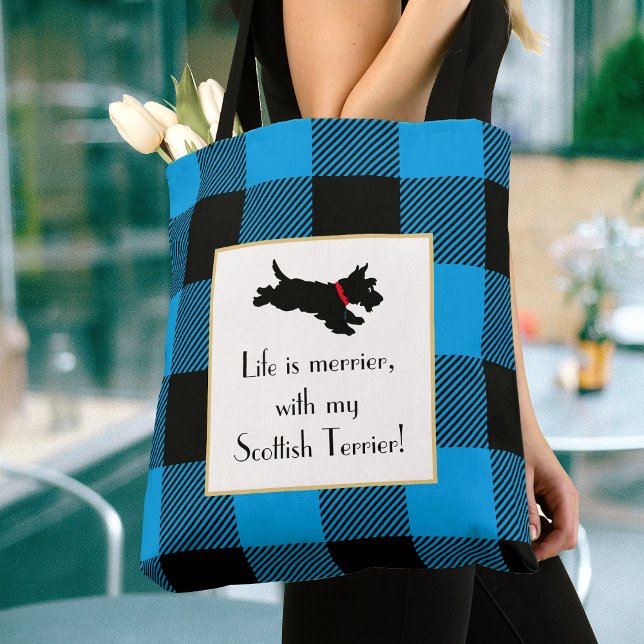 Bolsa De Tote Azul De Búfalo De Perro De Escocia (Subido por el creador)
