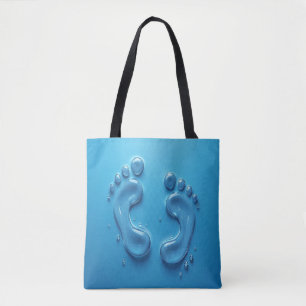 Bolsa De Tote Azul De La Huella 3D