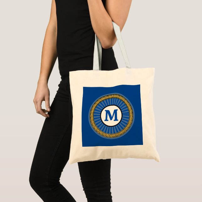 Bolsa De Tote - Azul Personalizado - Añadir Inicia (Anverso (producto))