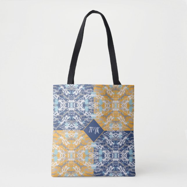 Bolsa de tote azul y amarillo (Anverso)