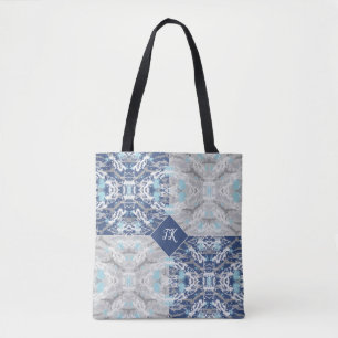 Bolsa de tote azul y gris