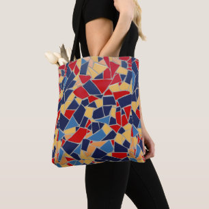 Bolsa de Tote Azul y Mosaico Rojo de la Marina