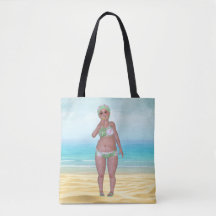Bolsa de Tote Beach con divertida belleza del baño