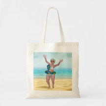 Bolsa de Tote Beach con divertida belleza del baño