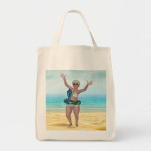 Bolsa de Tote Beach con divertida belleza del baño