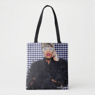Bolsa de tote blanca y negra