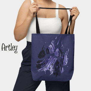 Bolsa de tote Blue Bear Paw, bolsa de tetas de buc