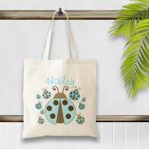 Bolsa De Tote Blue Ladybug