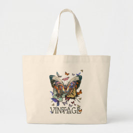 Bolsa de Tote Boho Cotton de mariposa de cosecha d