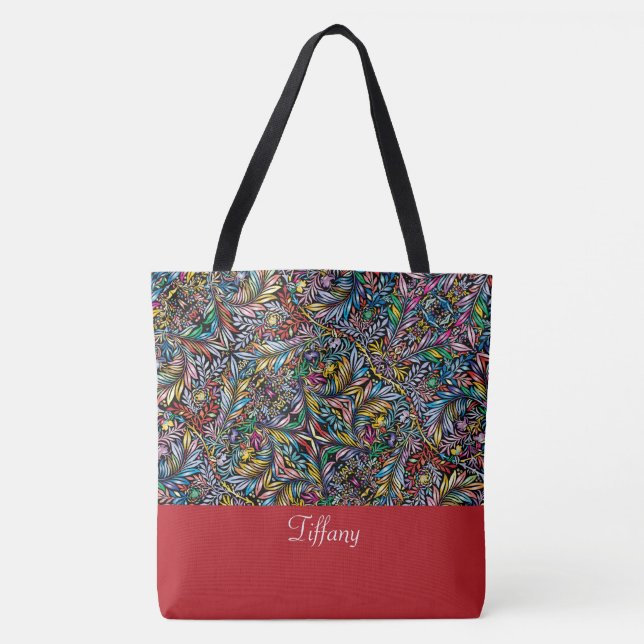 Bolsa De Tote Botánica Vibrante (Anverso)