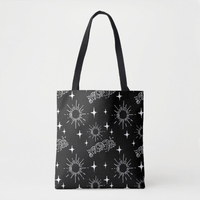 Bolsa De Tote Celestial Negra Y Blanca (Anverso)