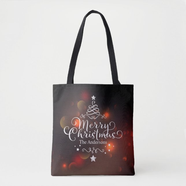 Bolsa de Tote con árbol de navidad de moras person (Anverso)