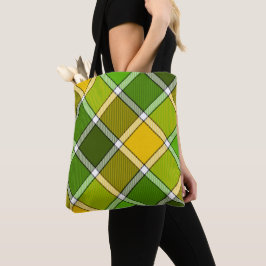Bolsa de Tote con argyle amarillo verde