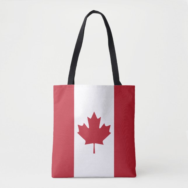 Bolsa de Tote con Bandera de Canadá (Anverso)