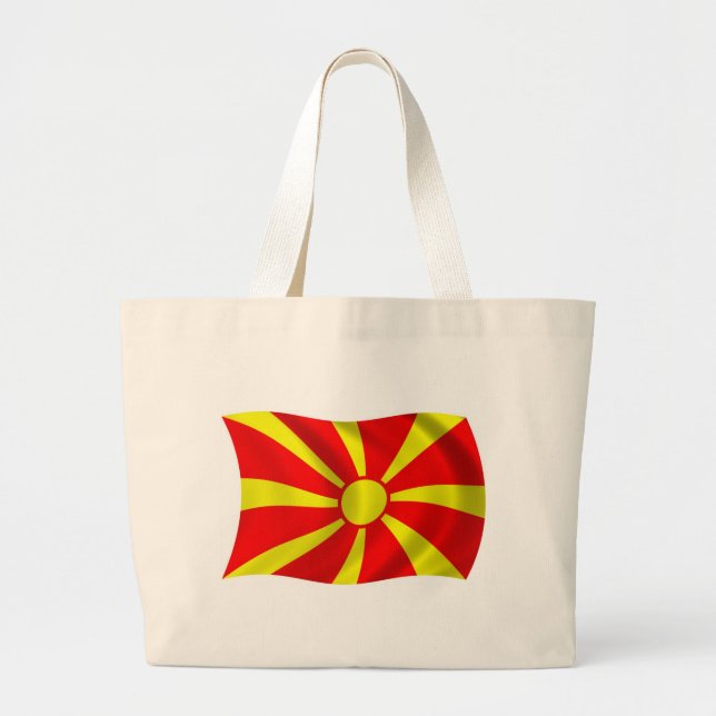 Bolsa de Tote con bandera de Macedonia (Frente)