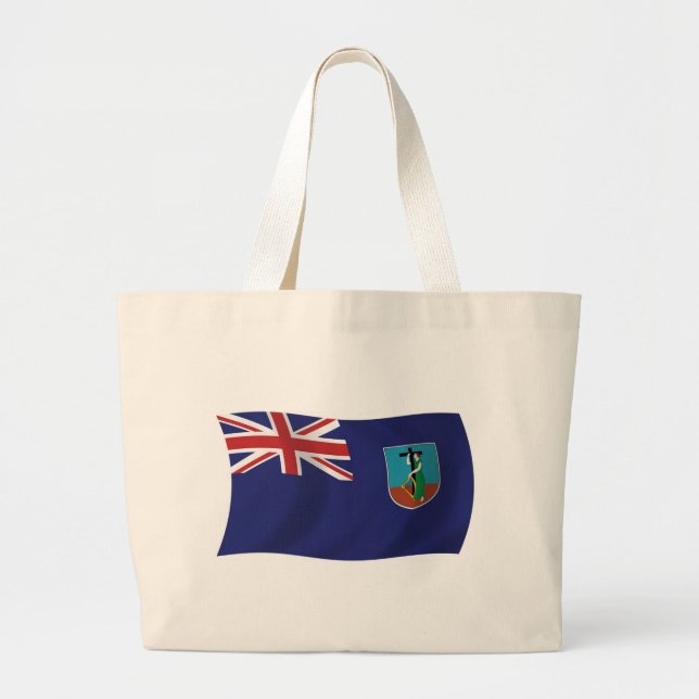 Bolsa de Tote con Bandera de Montserrat (Frente)