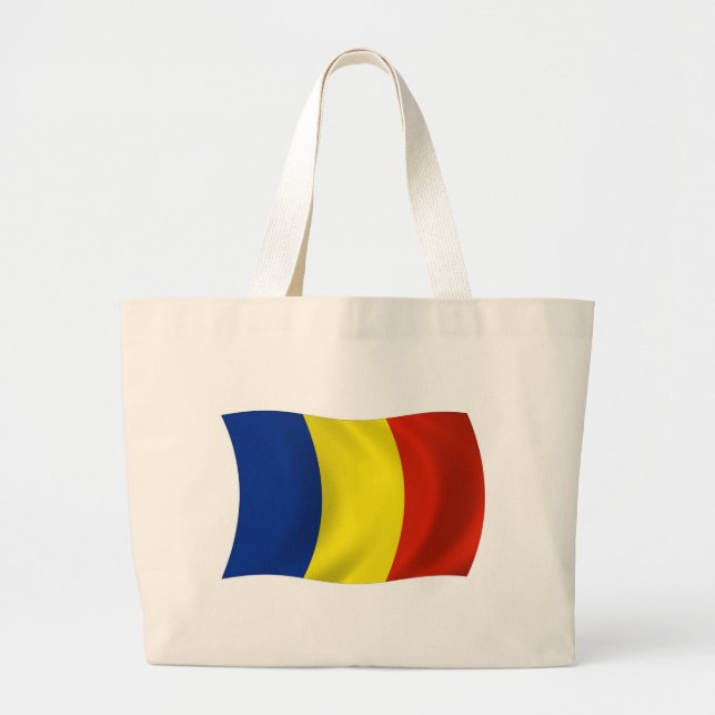 Bolsa de Tote con bandera de Rumania (Frente)