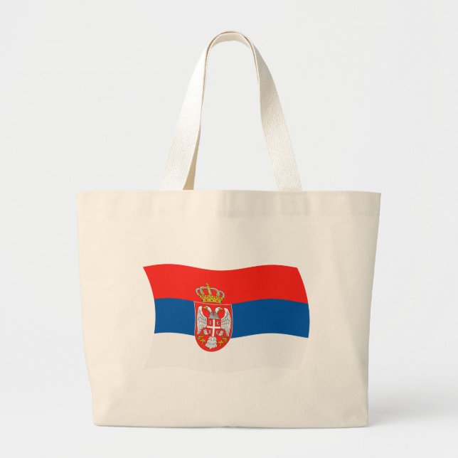 Bolsa de Tote con bandera de Serbia (Frente)