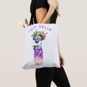 Bolsa de Tote con bebida de arándano fresco - Text