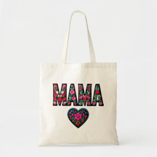 Bolsa de Tote con bordado Floral MAMA