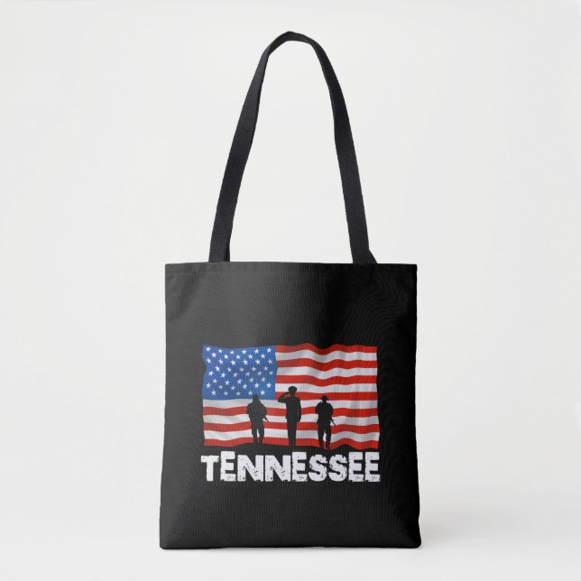 Bolsa de Tote con canvas de bandera estadounidense (Anverso)