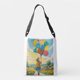 Bolsa de tote con chica y globo impreso