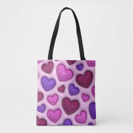Bolsa De Tote Con Corazones Glossy 3D