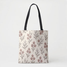 Bolsa de tote con crema y Rosa turquesa