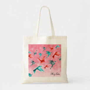 Bolsa de Tote con diseño de grúa floral y origin