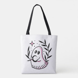Bolsa de Tote con diseño de logotipo completo rosa
