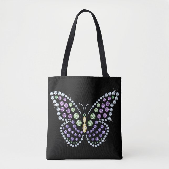 Bolsa de Tote con diseño de mariposa Diamante de i (Anverso)