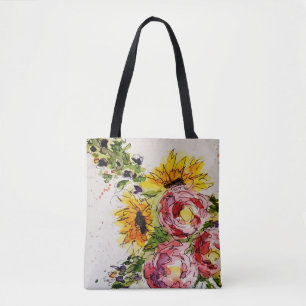 Bolsa de Tote con diseño floral caprichoso