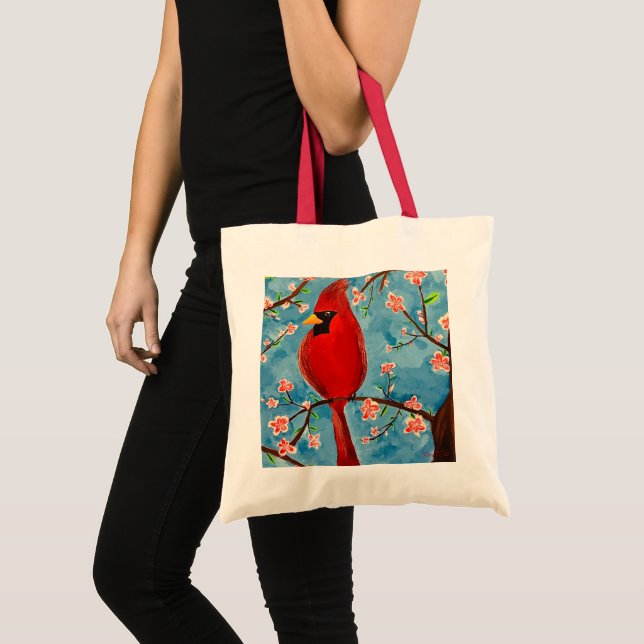 Bolsa de Tote con el cardenal Charlie en primavera (Anverso (producto))