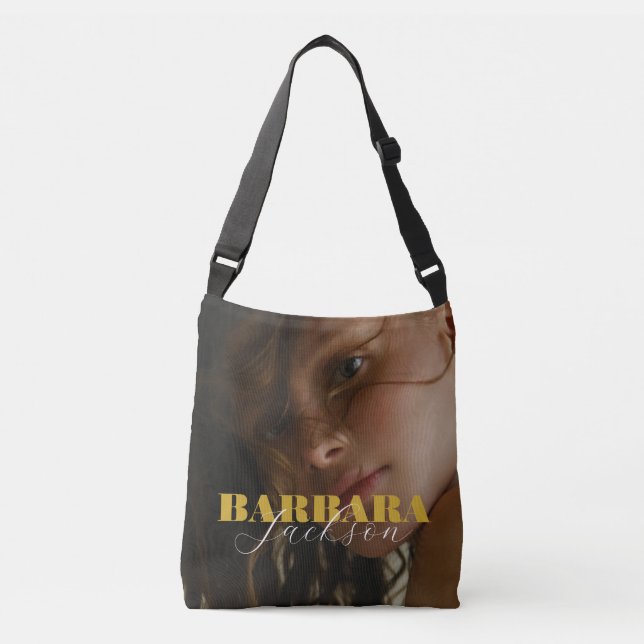 bolsa de tote con el nombre de la foto dorada (Anverso)