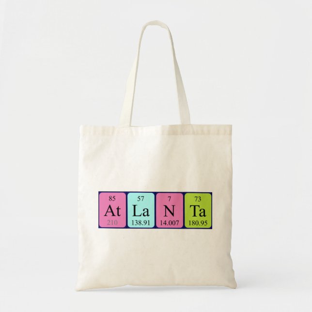 Bolsa de tote con el nombre de la tabla periódica  (Frente)