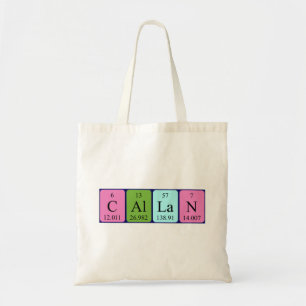 Bolsa de tote con el nombre de tabla periódica de
