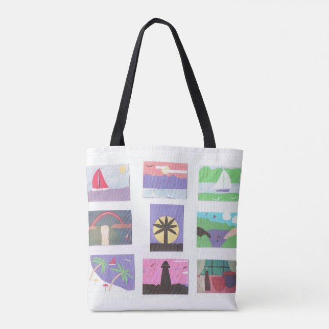 Bolsa de Tote con escenas al aire libre (Reverso)